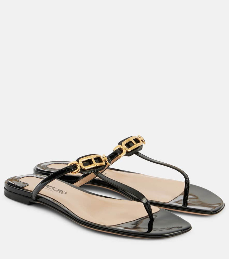 Tom Ford Whitney patent leather thong sandals