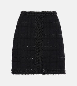 Giambattista Valli Sequined wool-blend bouclé miniskirt