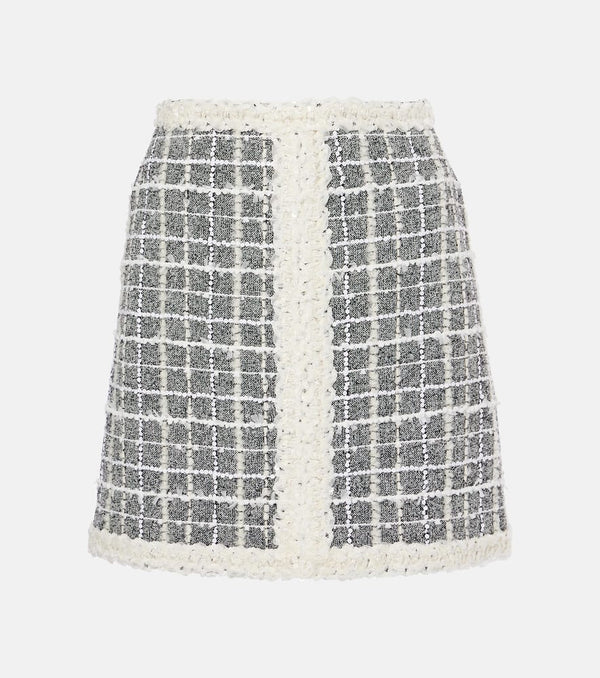 Giambattista Valli Checked wool-blend bouclé miniskirt