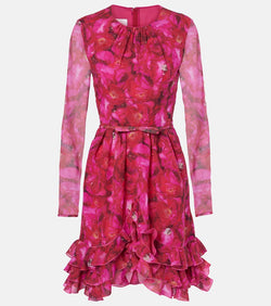 Giambattista Valli Rose Mania silk georgette minidress