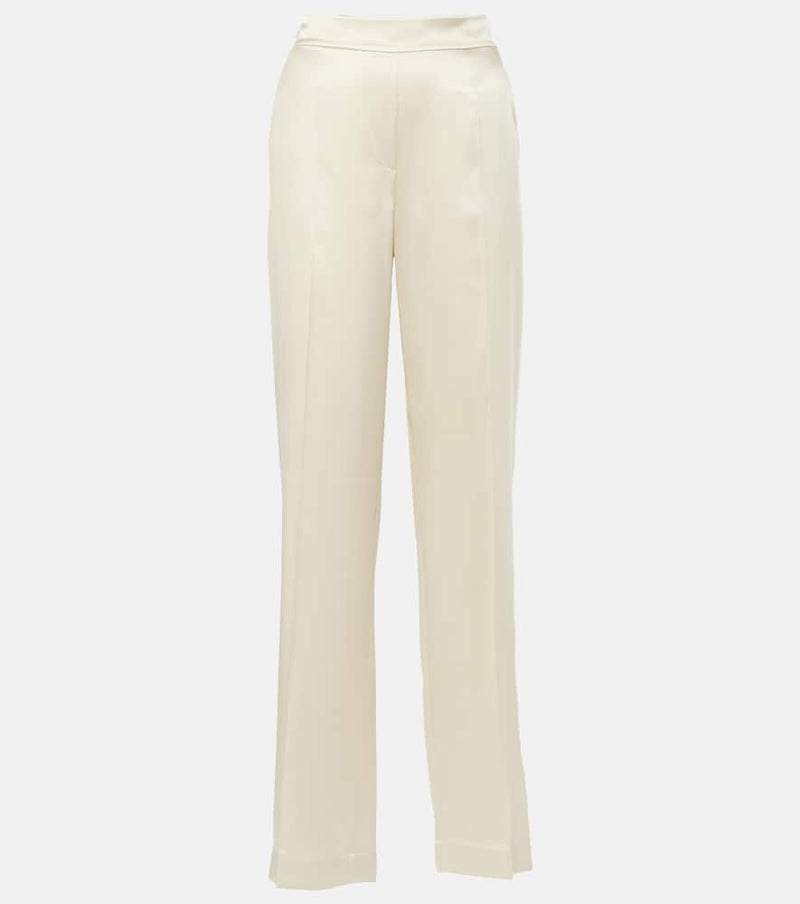 Joseph Tova mid-rise silk satin straight pants