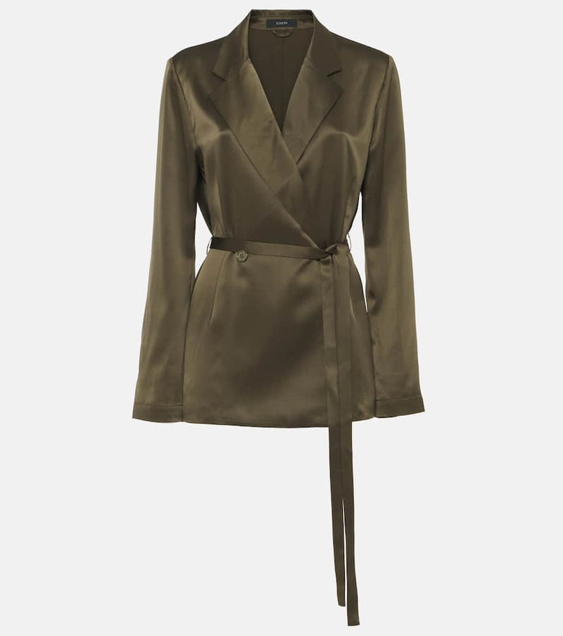 Joseph Joubert belted silk satin blazer