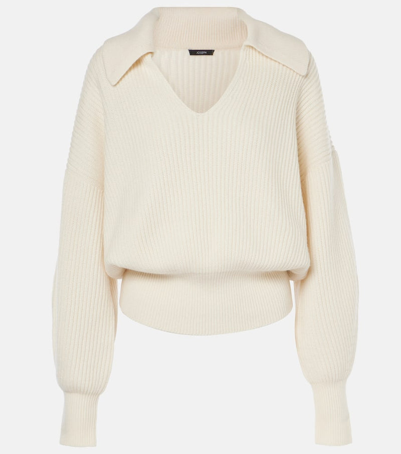 Joseph Wool, cashmere, and silk polo sweater