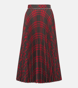 Burberry Burberry Check plissé midi skirt