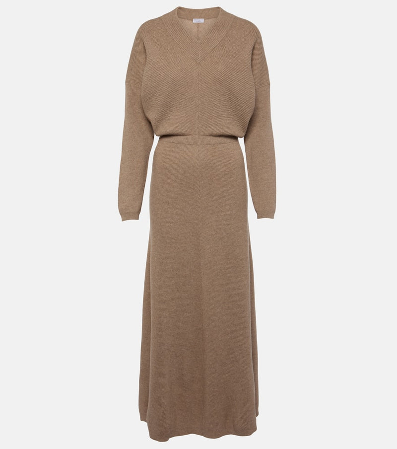 Brunello Cucinelli Knitted cashmere midi dress