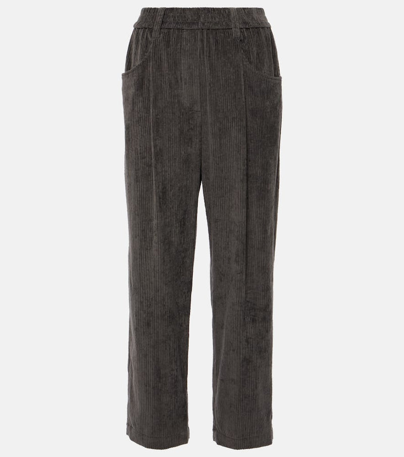 Brunello Cucinelli Pleated cotton straight pants