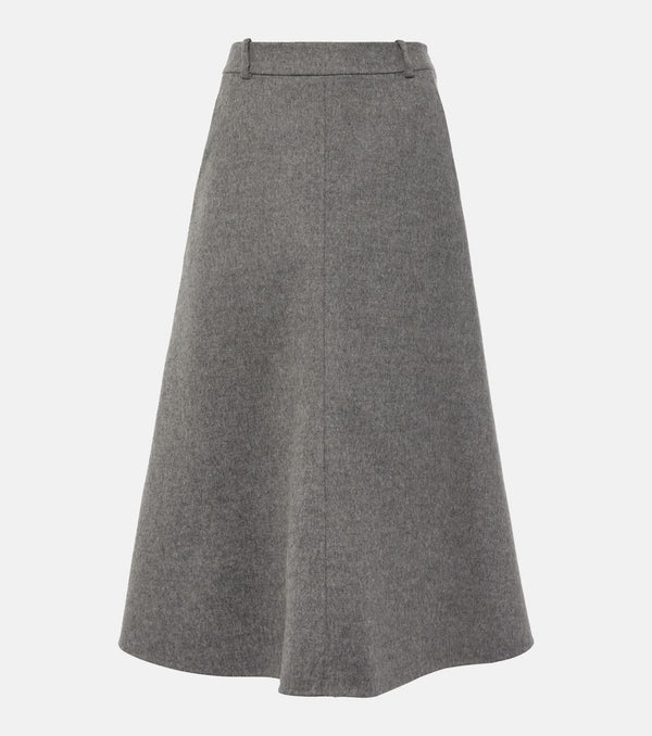 Brunello Cucinelli Mid-rise wool midi skirt