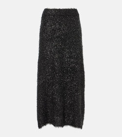 Jardin des Orangers Lamé knitted midi skirt