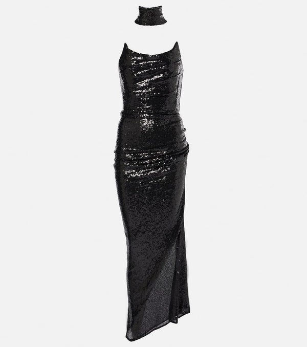 Maticevski Exhilarate sequined strapless gown