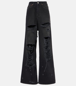 Vetements Big Shape distressed wide-leg jeans