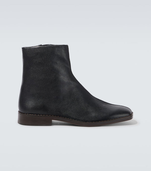 Lemaire Piped leather ankle boots