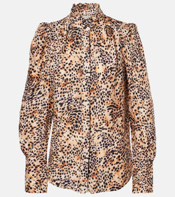 Isabel Marant Lamia leopard-print ruffled blouse