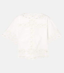 Isabel Marant Parissa embroidered cotton crop top