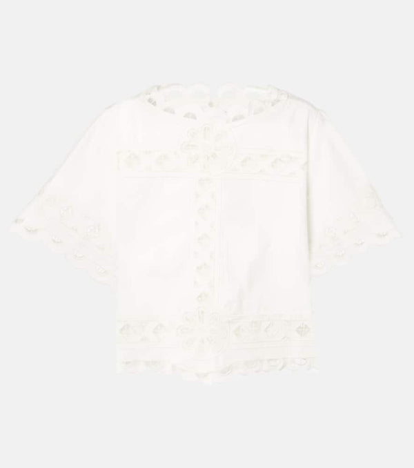 Isabel Marant Parissa embroidered cotton crop top