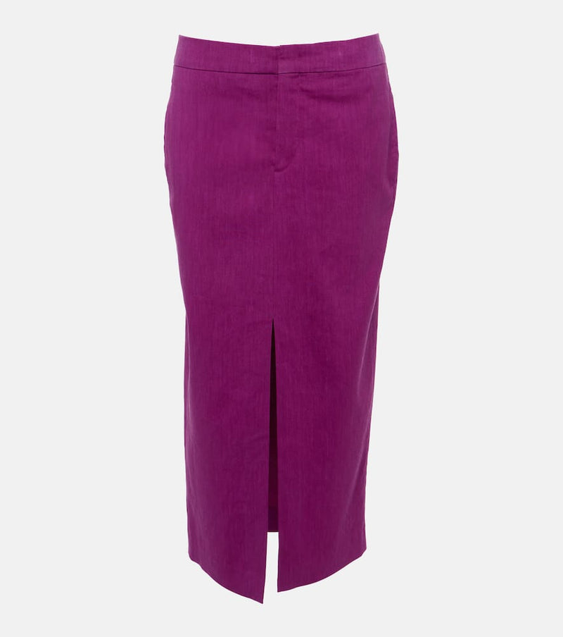 Isabel Marant Dixina linen-blend midi skirt