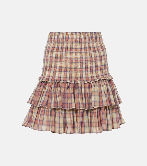 Marant Etoile Naomi checked cotton voile miniskirt