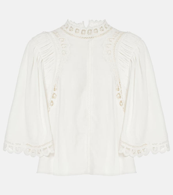 Marant Etoile Enoha broderie anglaise crêpe blouse