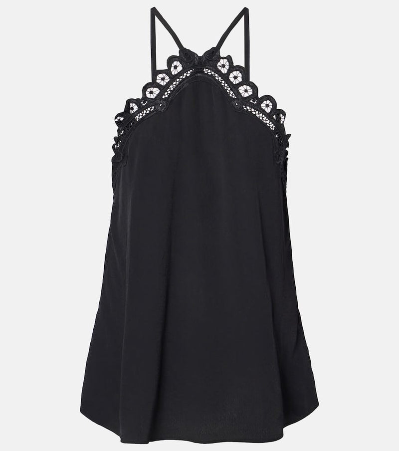 Marant Etoile Elva embroidered crêpe top