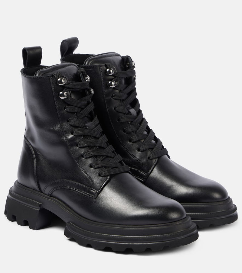 Hogan Benisa leather combat boots