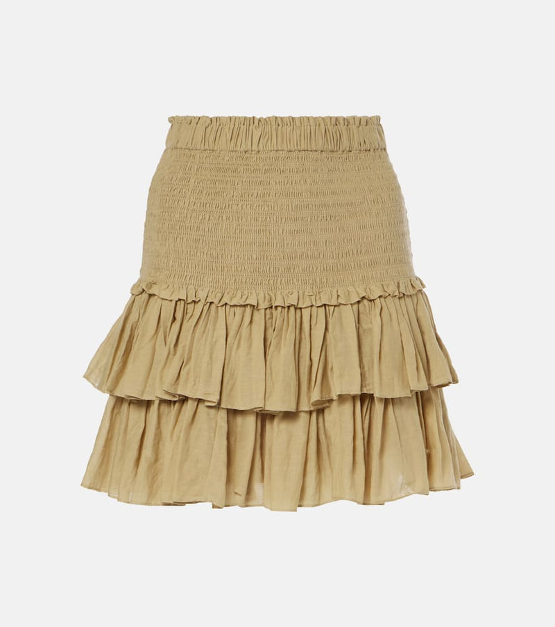 Marant Etoile Naomi smocked voile miniskirt