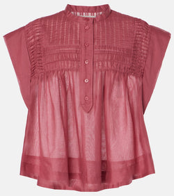 Marant Etoile Leaza pleated cotton voile top