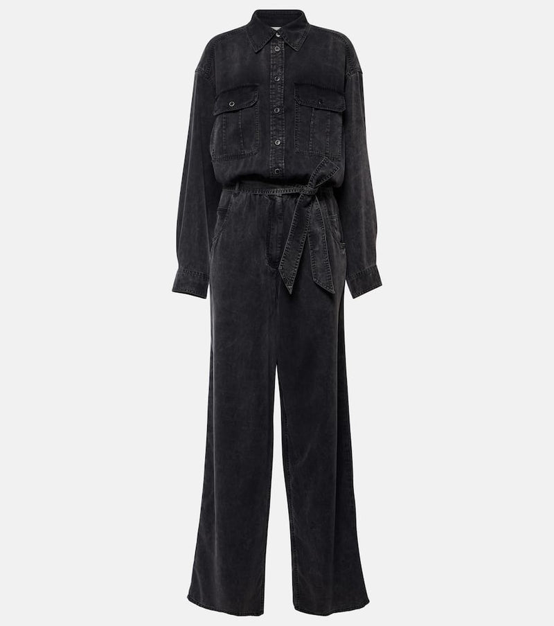 Marant Etoile Belted denim jumpsuit