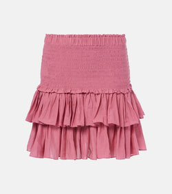 Marant Etoile Naomi shirred ruffled cotton-blend miniskirt