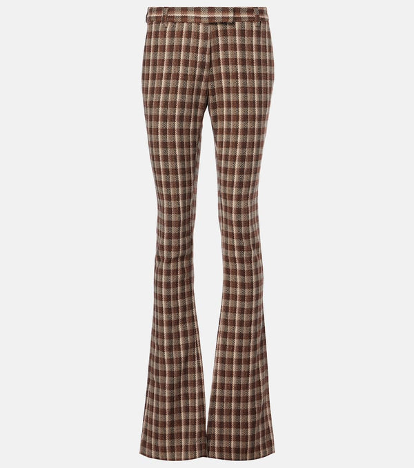 Acne Studios Checked wool and cotton-blend flared pants