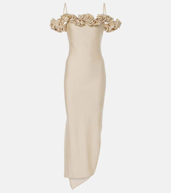 Coperni Floral-appliqué jersey gown