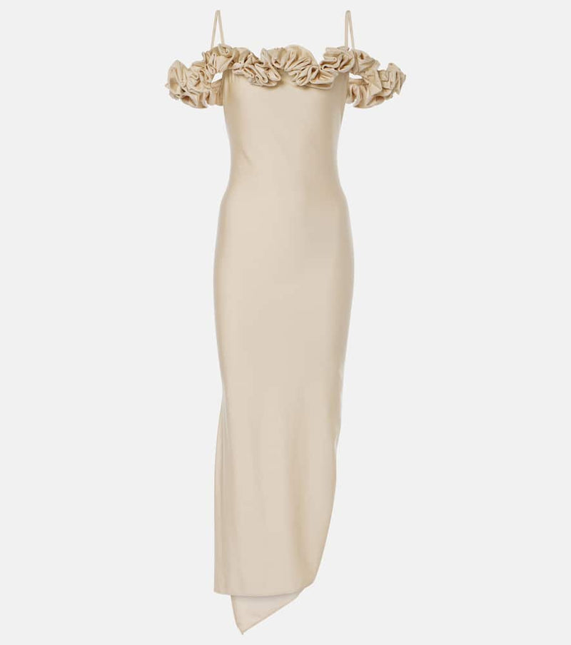 Coperni Floral-appliqué jersey gown