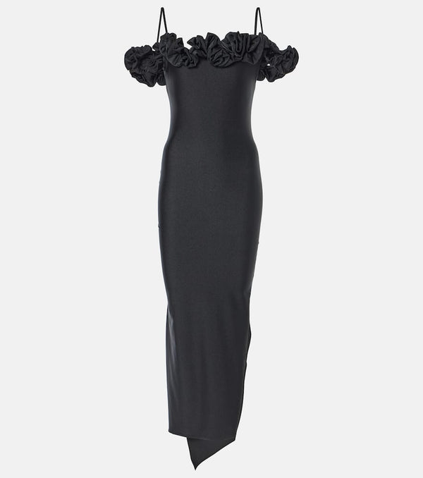 Coperni Floral-appliqué jersey gown