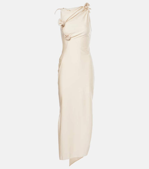 Coperni Floral-appliqué asymmetric gown