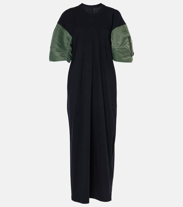 Sacai Cotton jersey midi dress