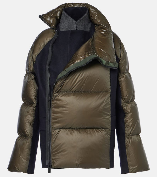 Sacai Wool-trimmed puffer jacket