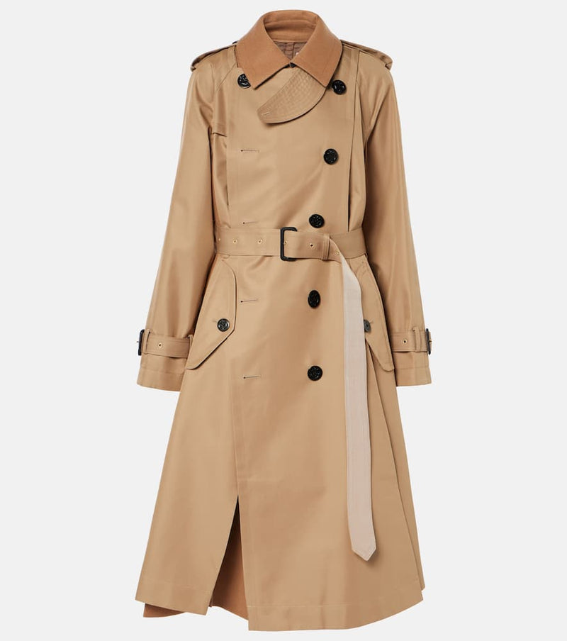 Sacai Cotton-blend gabardine trench coat