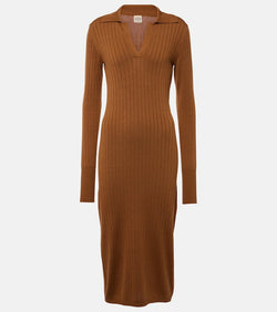 Tod's Ribbed-knit silk and cotton polo dress