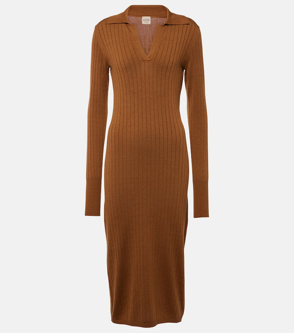 Tod's Ribbed-knit silk and cotton polo dress | LYBSTORE