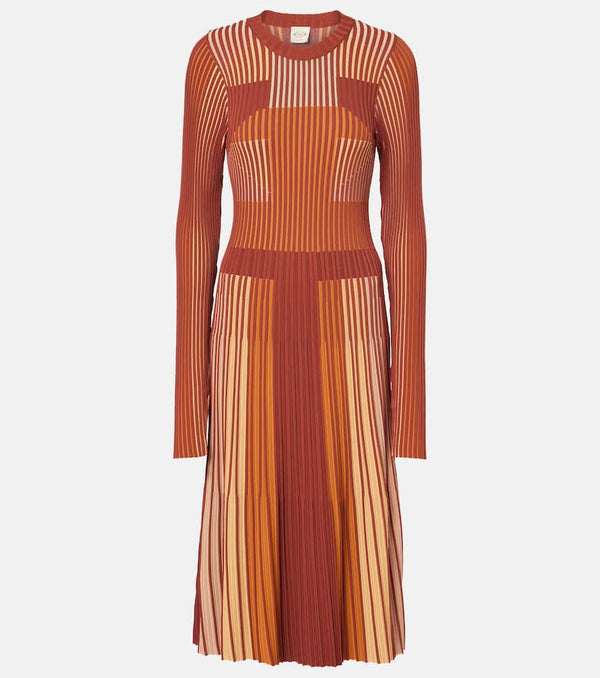 Tod's Striped plissé midi dress