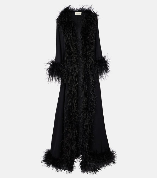 The New Arrivals Ilkyaz Ozel Electra feather-trimmed crêpe coat