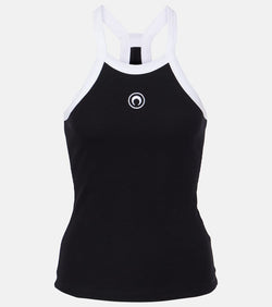 Marine Serre Moon cotton-blend jersey tank top