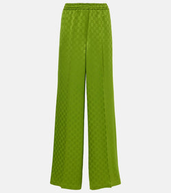 Gucci GG satin jacquard wide-leg pants