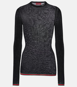 Gucci Ribbed-knit cashmere and silk top