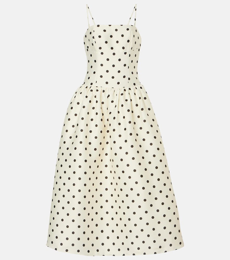 Self-Portrait Polka-dot taffetta corset dress