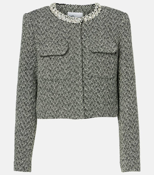 Self-Portrait Herringbone embellished jacket