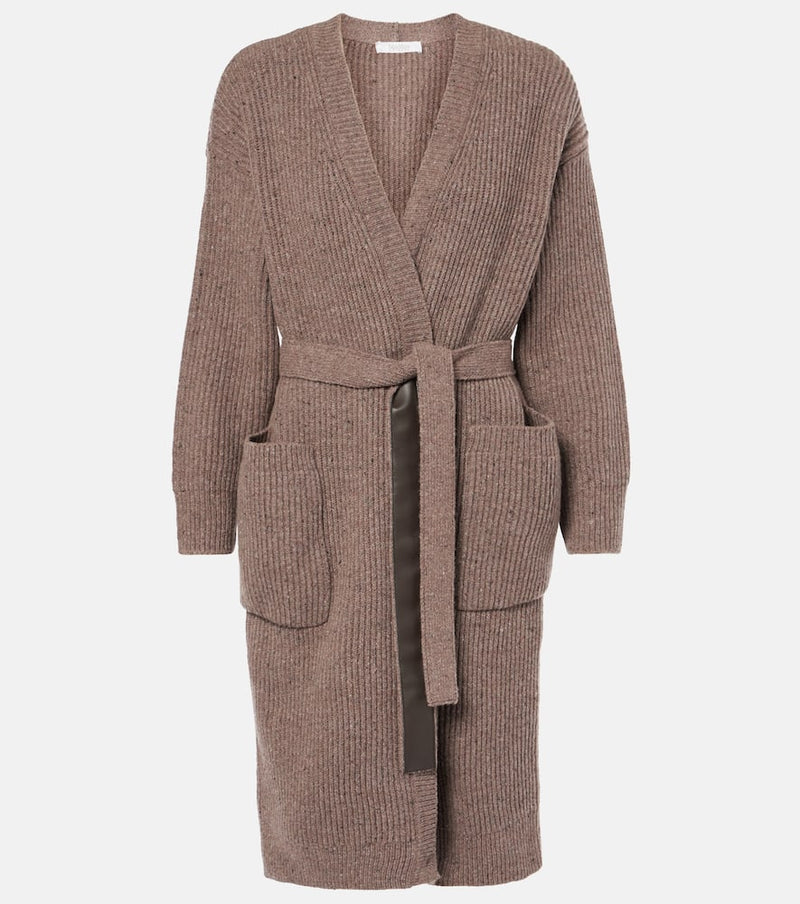 Max Mara Emblema ribbed-knit wool-blend cardigan