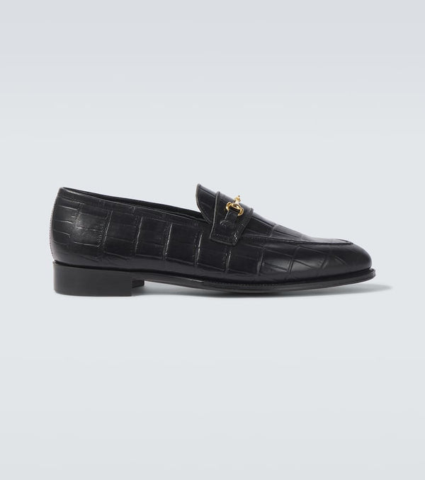 George Cleverley Colony croc-effect leather loafers