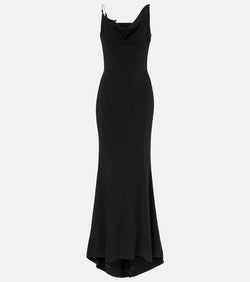 Mugler Asymmetric crêpe gown