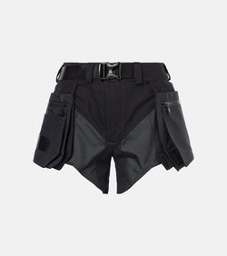 Mugler Belted cotton cargo shorts