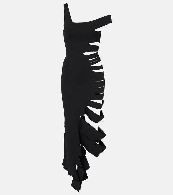 Mugler Asymmetric cutout midi dress