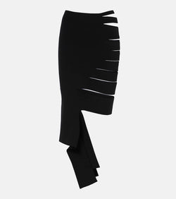 Mugler Asymmetric cutout midi skirt